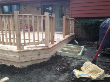 Railings and steps on deck in Darien IL