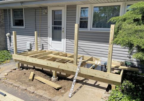 2024 Lombard IL framing a small deck A-Affordable Decks Lombard 