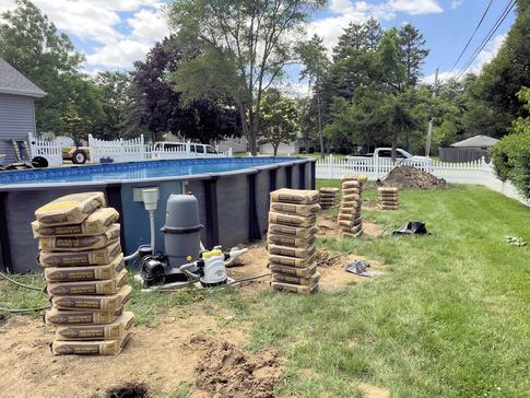 2024 Pool deck Lombard IL Lots of concrete required A-Affordable Decks of Lombard IL