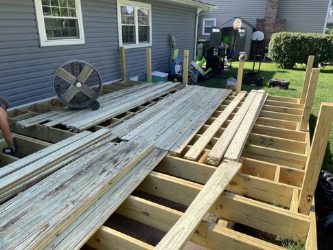 Laying down decking in Elk Grove IL 2022 A-Affordable Decks