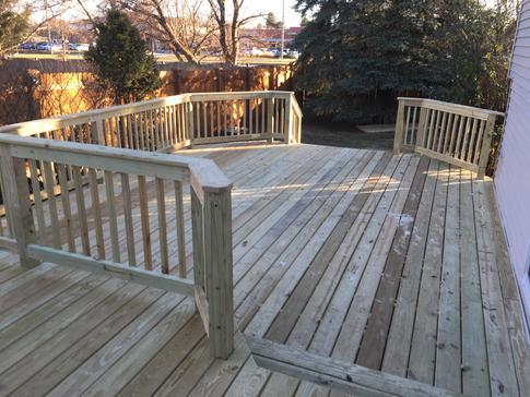 Two-level wood deck in West Chicago 2017 dupagedecks.com